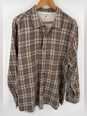 Horny Toad button up checkered pattern long sleeve men’s XL hiking camping